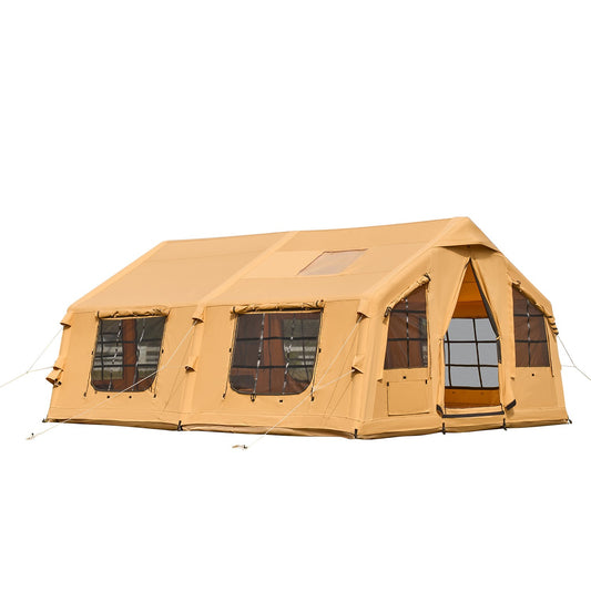 Inflatable Tents for Camping 8-12 Person Glamping Window Tent W/ Hand Pump