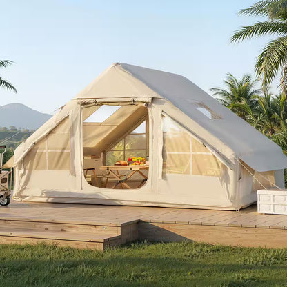 Camping Tent for 4-6 Person, Windproof Waterproof Outdoor Inflatable Tent with Pump, Instant Setup Family Tent