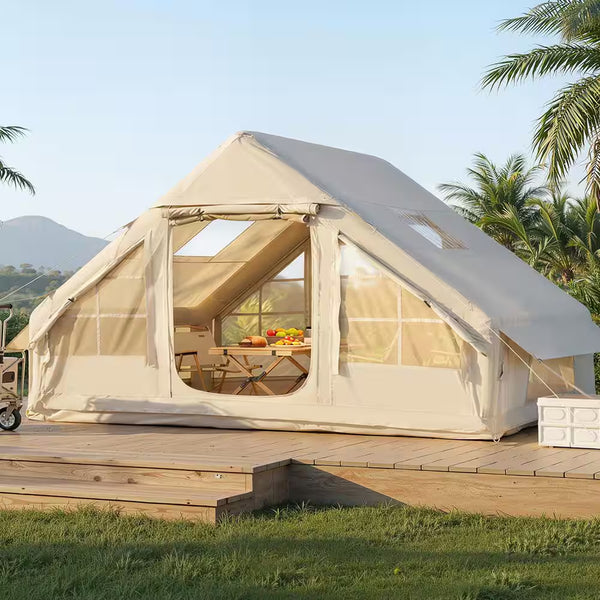 Camping Tent for 4-6 Person, Windproof Waterproof Outdoor Inflatable Tent with Pump, Instant Setup Family Tent