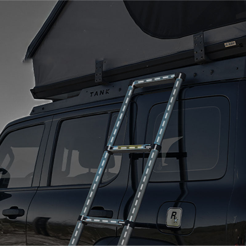 Roof Top Tent Hardshell Rooftop Tent for Van SUV Truck Car Overland Tent Camping for 2-3 Person with Ladder