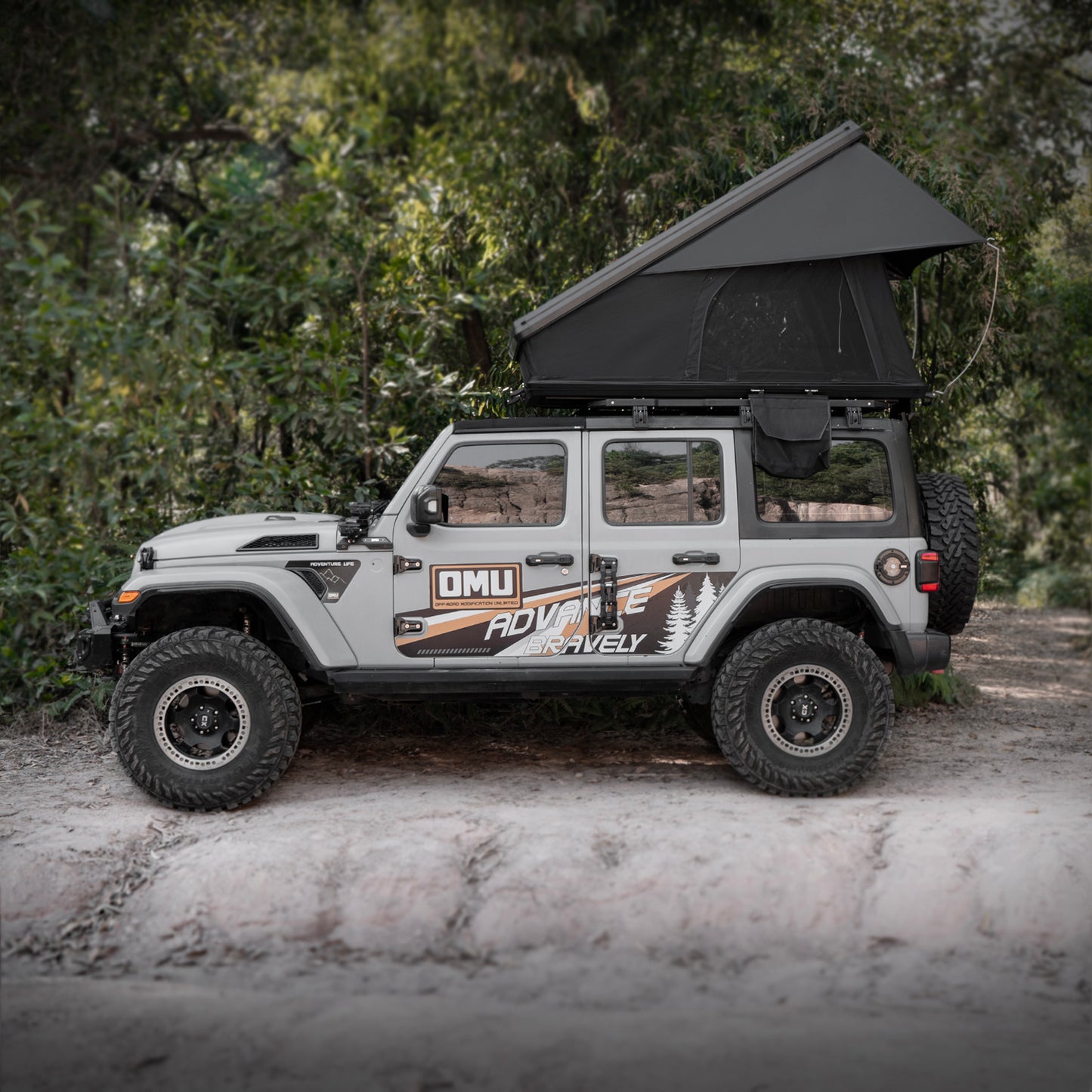 Roof Top Tent Hardshell Rooftop Tent for Van SUV Truck Car Overland Tent Camping for 2-3 Person with Ladder