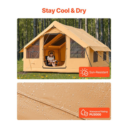 Inflatable Tents for 3-12 Person Camping Tent Blow up Tent W/ Pump & Stove Jack