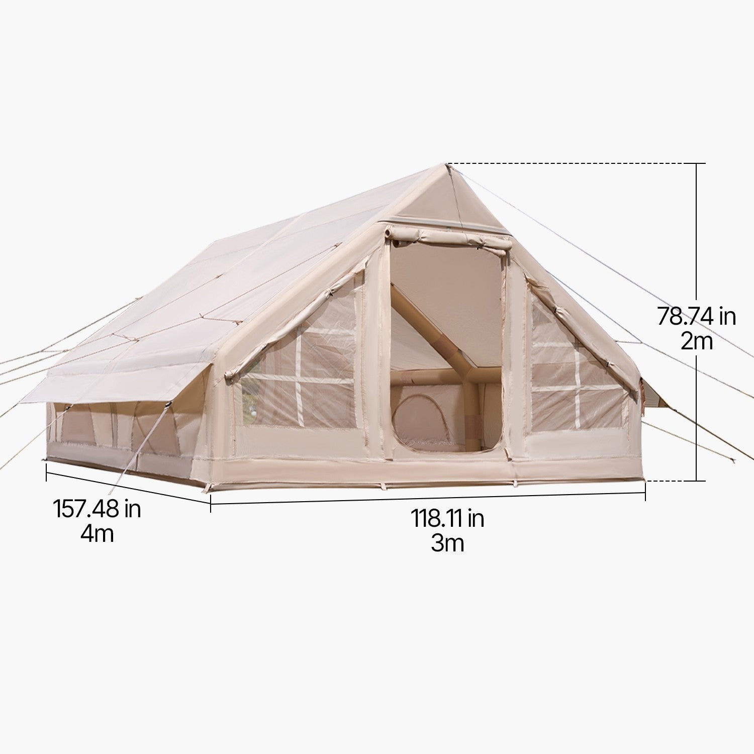 Inflatable Tents for 3-12 Person Camping Tent Blow up Tent W/ Pump & Stove Jack
