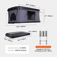 Roof Top Tent Hard Shell Camping Pop-Up Tents for SUV Campervan Fit 2-3 Person