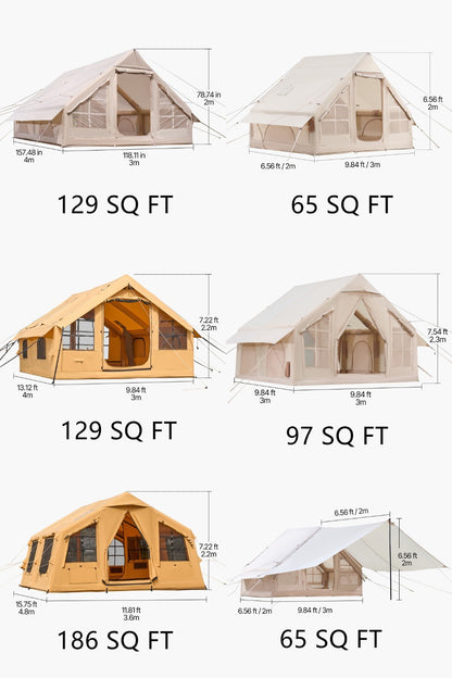 Inflatable Tents for 3-12 Person Camping Tent Blow up Tent W/ Pump & Stove Jack