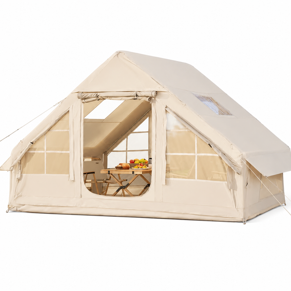 Camping Tent for 4-6 Person, Windproof Waterproof Outdoor Inflatable Tent with Pump, Instant Setup Family Tent