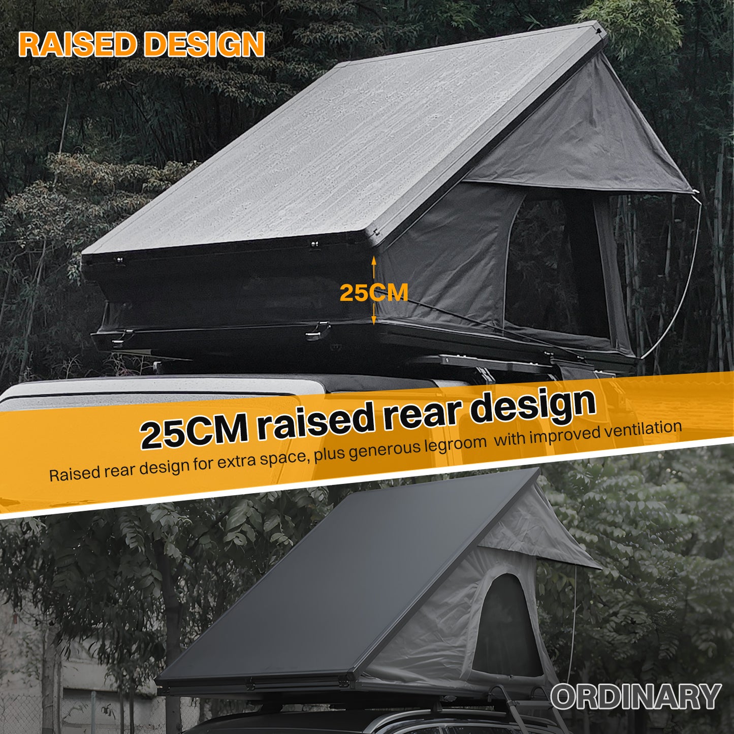 Roof Top Tent Hardshell Rooftop Tent for Van SUV Truck Car Overland Tent Camping for 2-3 Person with Ladder