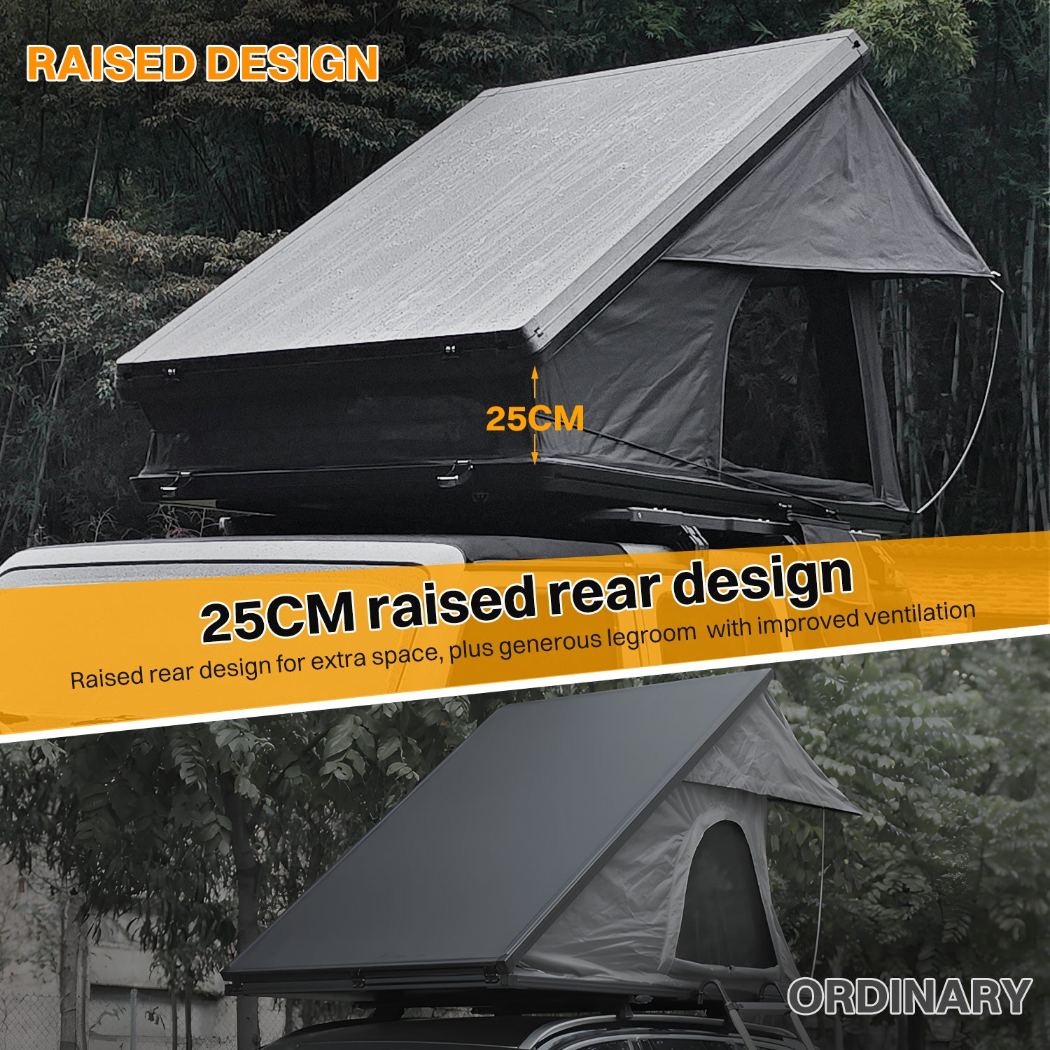 Roof Top Tent Hardshell Rooftop Tent for Van SUV Truck Car Overland Tent Camping for 2-3 Person with Ladder