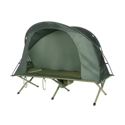 1-Person Folding Camping Tent Cot Portable Outdoor Tent for Backpacking & Hiking Green