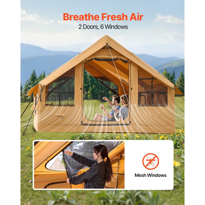 Inflatable Tents for 3-12 Person Camping Tent Blow up Tent W/ Pump & Stove Jack