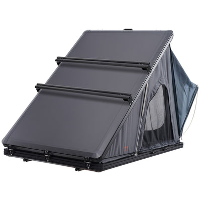 Hardshell Rooftop Tent Car Pop-Up Outdoor Camping Travel Tents W/ Ladder
