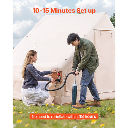 Inflatable Tents for 3-12 Person Camping Tent Blow up Tent W/ Pump & Stove Jack