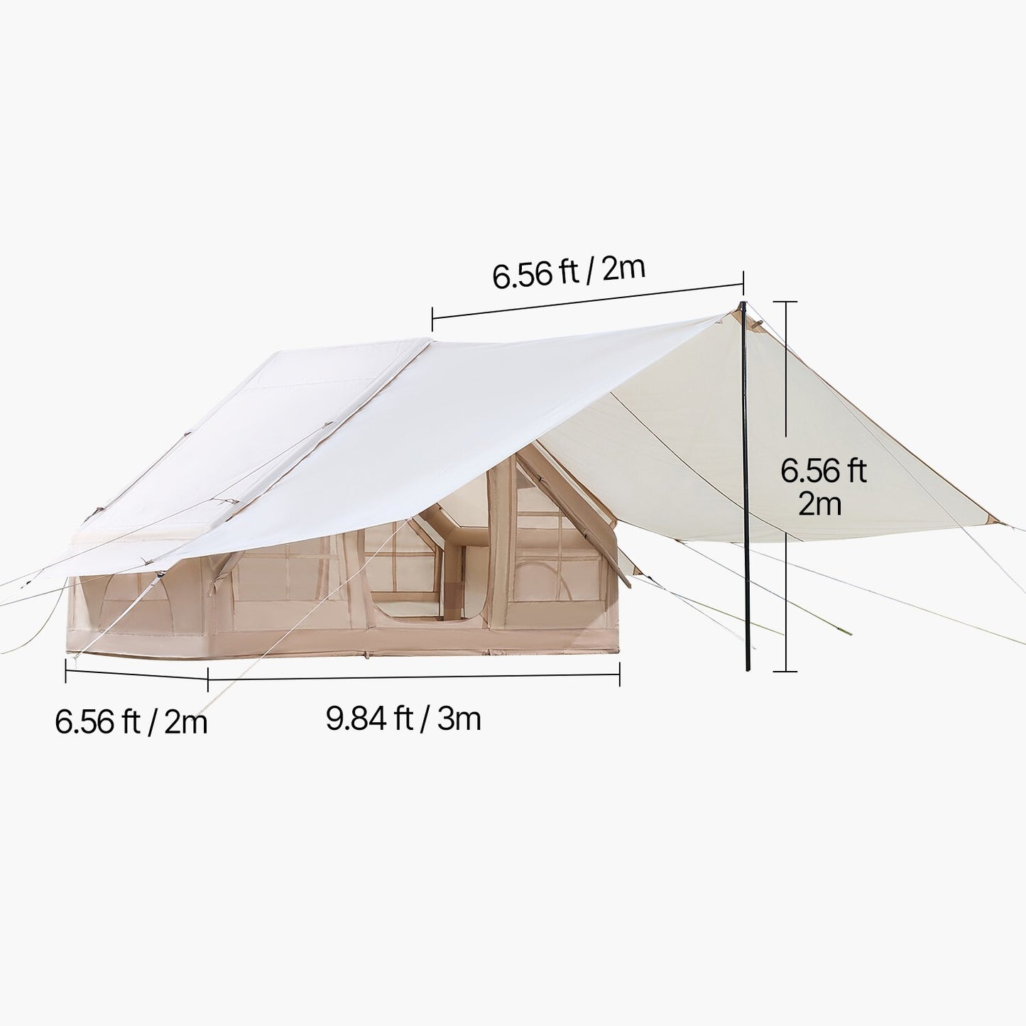 Inflatable Tents for 3-12 Person Camping Tent Blow up Tent W/ Pump & Stove Jack
