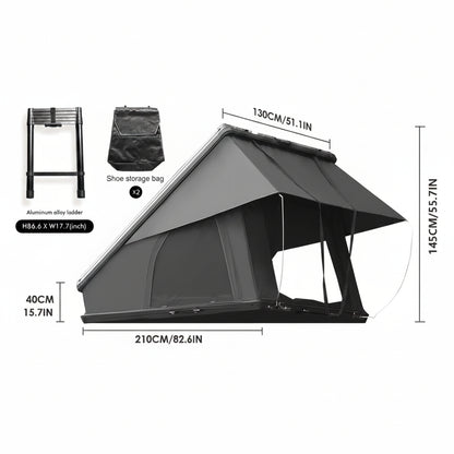Roof Top Tent Hardshell Rooftop Tent for Van SUV Truck Car Overland Tent Camping for 2-3 Person with Ladder