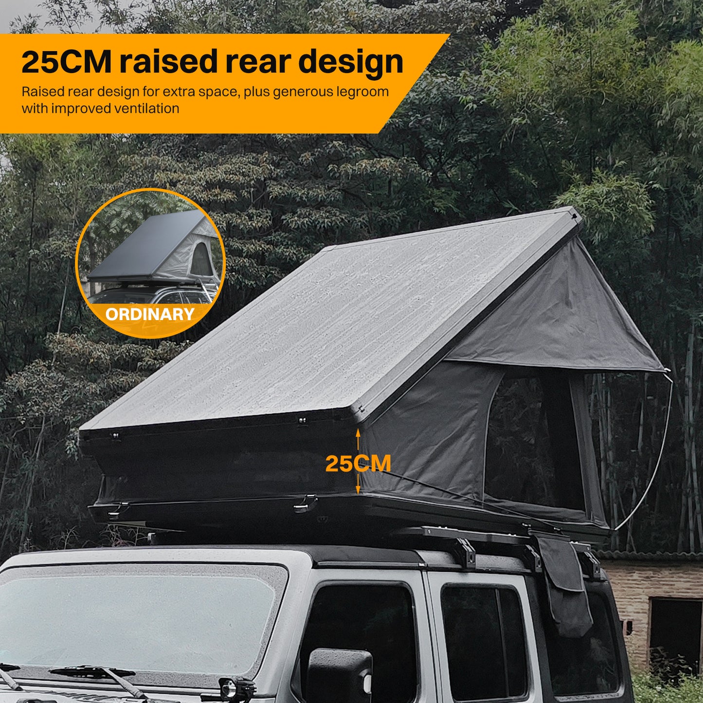 Roof Top Tent Hardshell Rooftop Tent for Van SUV Truck Car Overland Tent Camping for 2-3 Person with Ladder