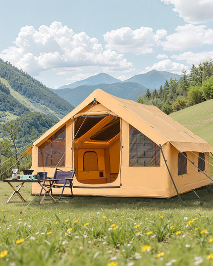 Inflatable Tents for 3-12 Person Camping Tent Blow up Tent W/ Pump & Stove Jack